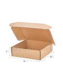 تصویر یک عدد جعبه کیبوردی کرافت درب باز مدل لپ تاپی جنس مقوا 3 لایه روکش جنس کرافت; سایز جعبه: طول:16 سانتیمتر; عرض: 16 سانتیمتر; ارتفاع:5; سانتیمتر می باشد.