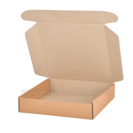 تصویر یک عدد جعبه بسته بندی ایفلوت رنگ کرافت قهوه ای درب باز مدل کیبوردی جنس مقوا 3 لایه روکش جنس کرافت; سایز جعبه: طول:20 سانتیمتر; عرض: 19 سانتیمتر; ارتفاع:4; سانتیمتر می باشد
