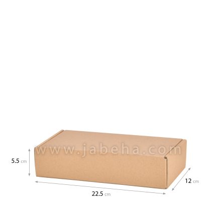 تصویر یک عدد جعبه ایفلوت پستی کرافت درب بسته مدل لپ تاپی جنس مقوا 3 لایه روکش جنس کرافت; سایز جعبه: طول:23 سانتیمتر; عرض: 12 سانتیمتر; ارتفاع:5.5 سانتیمتر می باشد. فروش توسط سایت جعبه ها www.jabeha.com