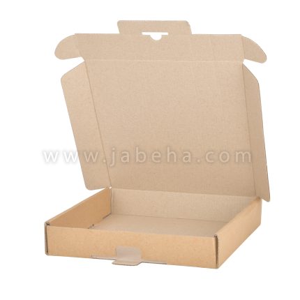 تصویر یک عدد جعبه رنگ کرافت قهوه ای درب باز مدل لپ تاپی جنس مقوا 3 لایه روکش جنس کرافت; سایز جعبه: طول:22 سانتیمتر; عرض: 21 سانتیمتر; ارتفاع:4; سانتیمتر می باشد
