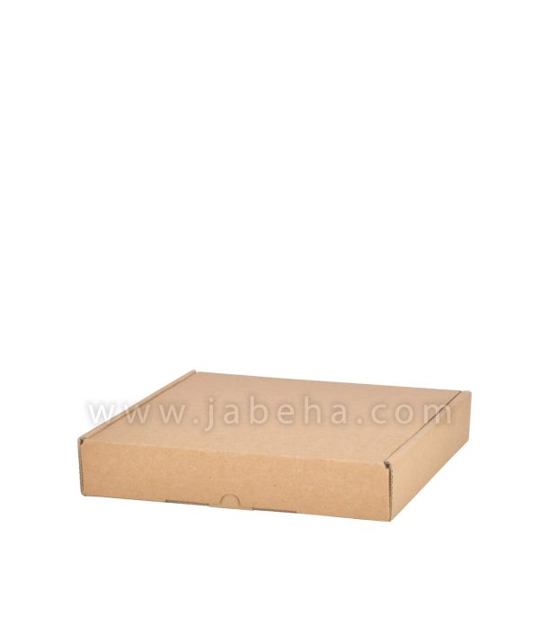 تصویر یک عدد جعبه رنگ کرافت قهوه ای درب بسته مدل لپ تاپی جنس مقوا 3 لایه روکش جنس کرافت; سایز جعبه: طول:22 سانتیمتر; عرض: 21 سانتیمتر; ارتفاع:4; سانتیمتر می باشد