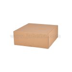 تصویر یک عدد جعبه رنگ کرافت قهوه ای درب بسته مدل لپ تاپی جنس مقوا 3 لایه روکش جنس کرافت; سایز جعبه: طول:27 سانتیمتر; عرض: 27 سانتیمتر; ارتفاع: 11; سانتیمتر می باشد