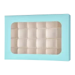 jabeha light blue chocolat box with 6 dividers 27×18×5