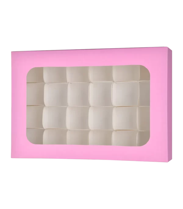 jabeha pink chocolat box with 6 dividers 27×18×5