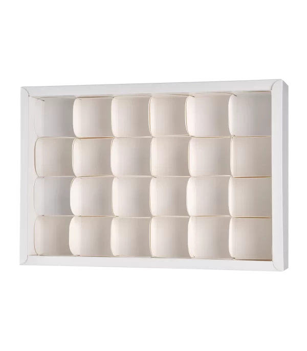 jabeha white chocolat box with 24 dividers 27×18×5 a