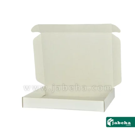 تصویر یک عدد جعبه کیبوردی لمینت شده سفید براق درب باز جنس مقوا 3 لایه روکش گلاسه سلفون براق سایز جعبه طول 40 سانتیمتر عرض 30 سانتیمتر; ارتفاع 5.5 سانتیمتر می باشد. توسط سایت جعبه ها به فروش میرسد.