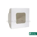 تصویر یک عدد جعبه شیرینی سفید طول 10 عرض 10 ارتفاع 4 فروش توسط فروشگاه اینترنتی جعبه ها