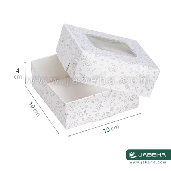 jabeha white cookie box 10×10×4 C2
