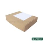 تصویر یک عدد جعبه کیبوردی آماده کرافت قهوه ای درب باز جنس مقوا سه لایه روکش جنس کرافت; سایز جعبه طول 31 سانتیمتر عرض 24 سانتیمتر ارتفاع 7سانتیمتر می باشدکه توسط سایت جعبه ها به فروش میرسد